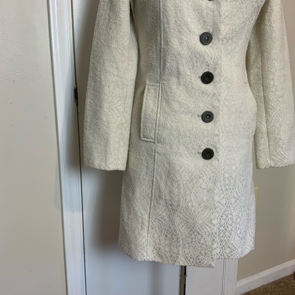 EUC Merona  Ivory  front buttons Coat - Picture 7 of 14